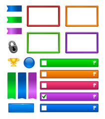 vector set of Colorful long round buttons. Website download colorful long round buttons.