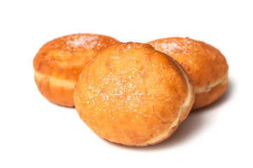 closeup of dough nut on white background