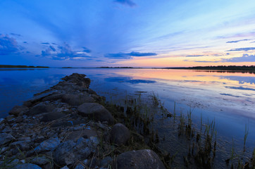 Obraz premium Old stone jetty at Baltic sea in Estonia.