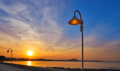 Denia sunset from Las Rotas beach in Spain