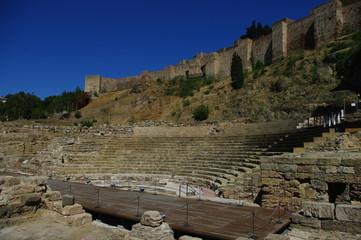 Roman Theatre and City Walls, Malaga, Spain