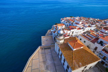 Fototapeta premium Peniscola Lighthouse and village in Spain