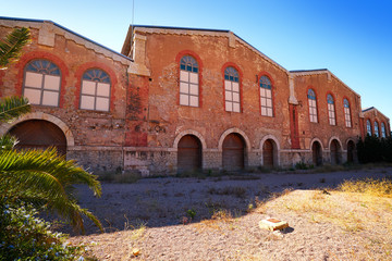 Fototapeta na wymiar Old brickwall in Puerto Sagunto at Valencia