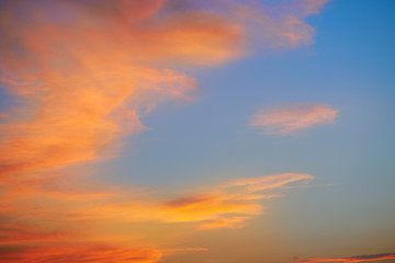 Obraz premium Sunset sky clouds orange and blue