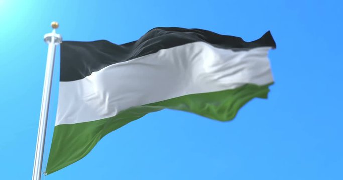 Flag of the city of Gelsenkirchen in the state of North Rhine-Westphalia, Germany. Loop