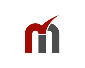 m checkmark logo icon template 2