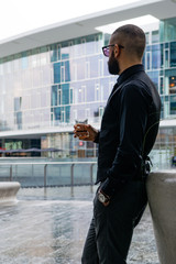 Man drinking a whiskey in Milan