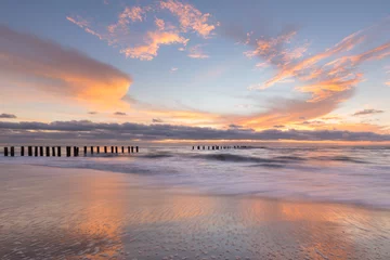 Foto op Canvas zonsondergang over de oude pier van Napels © DesiDrew Photography