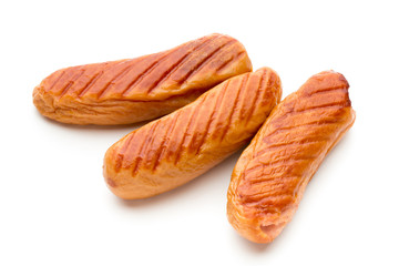 Pork sausage isolated on white background.
