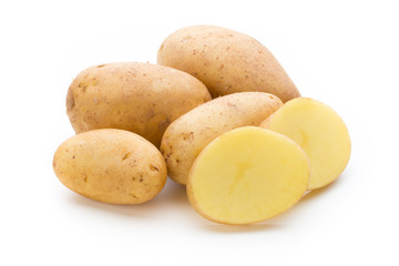 New potato isolated on the white background.
