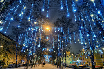 Light illuminations on trees.