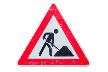Old sign road work