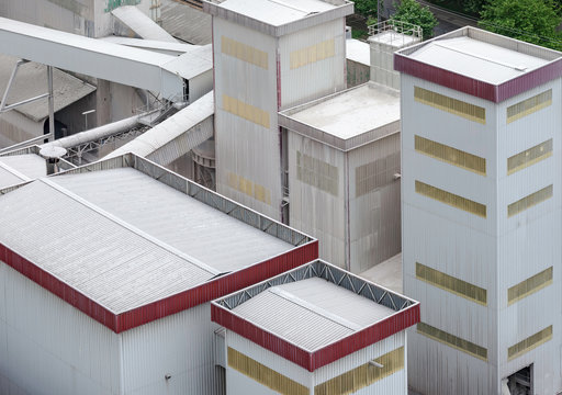 Storage facilities on cement factory