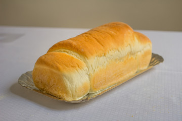 Bread on white table
