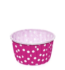 pink cupcake liners with clipping path isolated on white background  