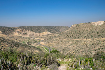 Fototapeta na wymiar Roads through the south west corner of the Atlas Mountains from Agadir, Morocco