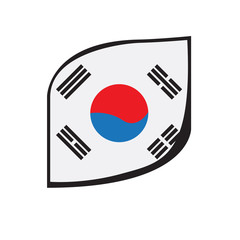 Isolated flag of South Korea. Vector illustration design