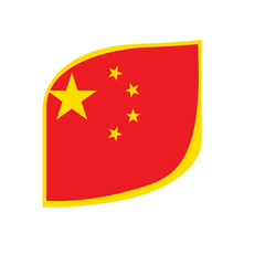 Isolated flag of China. Vector illustration design