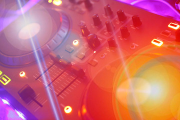 DJ control gear, electronic night party