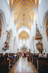 Fototapeta na wymiar wedding at a catholic church in germany