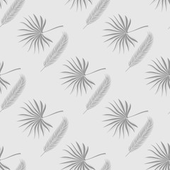 Fototapeta na wymiar tropical flora. seamless pattern with two kinds of palm branches
