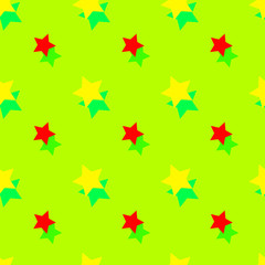 Seamless background pattern with colored diverse stars.