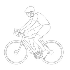 Naklejka premium cyclist in a helmet , vector illustration , profile side, lining 