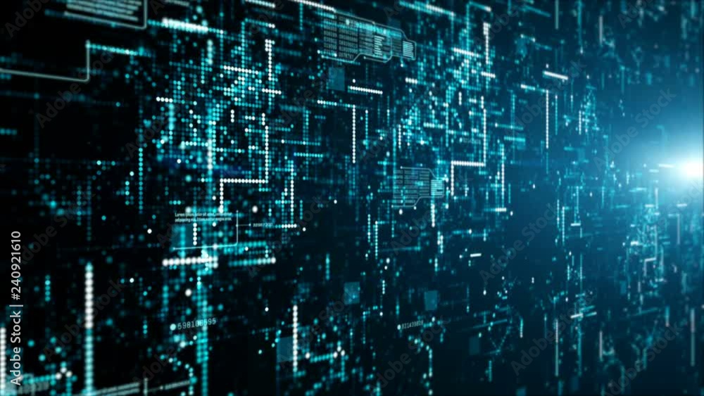 Poster hi-tech digital display holographic information abstract background