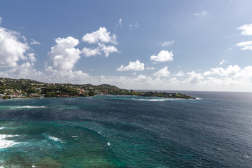 Saint Vincent and the Grenadines, Blue Lagoon view from fort Fort Duvernette