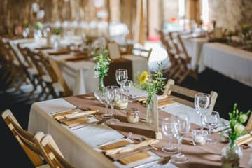 table decoration at a wedding