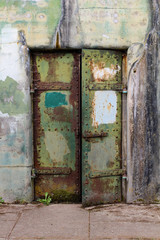 Old Metal Door with Rivets 