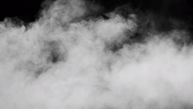 White cloud isolated on black background, Fluffy texture , Abstract smoke