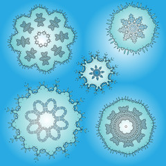 Seamless snowflake pattern, graphics. Vector illustration, can be used for fabrics, wallpaper and wrapping paper. Luxurious pattern