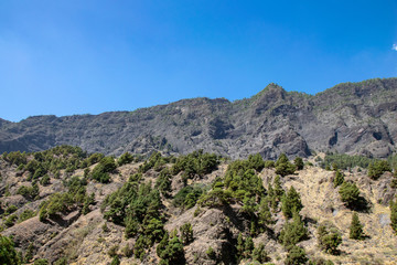 Volcanic landscape at Barranco  de las Augustias, La Palma, Canary Islands, Spain