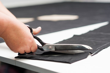 The process of making patterns for clothes. Clothing theme