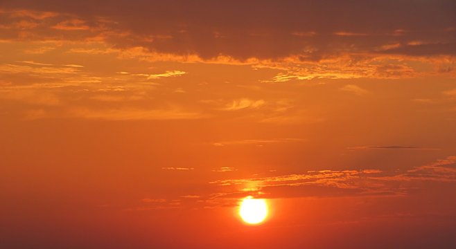 Fototapeta Beautiful orange fiery sunset background