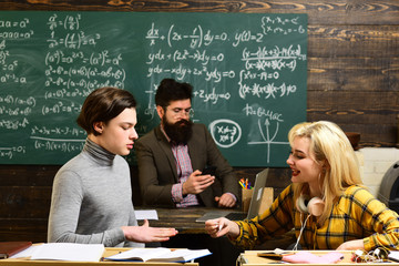 Portrait of smiling bearded coach in formal wear looking at camera. Successful tutors have specific content expertise. Students prepare for success this school year.
