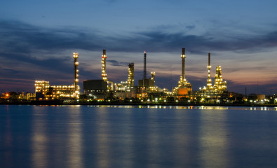Fototapeta na wymiar Oil refinery Chao Phraya River