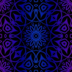 Seamless Geometrical Floral Texture. Vector Illustration. For Design, Wallpaper, Fashion, Print. Neon Color