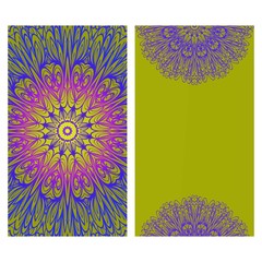 Visit Card Template With Floral Mandala Pattern. Vector Template. Islam, Arabic, Indian, Mexican Ottoman Motifs. Gradient color