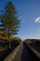 Fototapeta premium Black stone road towards the sky