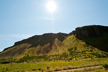 Sonnenstrahlen im Sommer auf Island