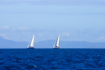 two sailing boats