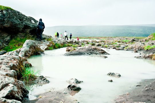 Der Wasserfall Goafoss ist sehr ber&uuml;hmt bei Islandreisende