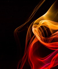 Obraz premium Colored smoke on black background