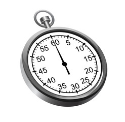 vector illustration of 3d metal stopwatch