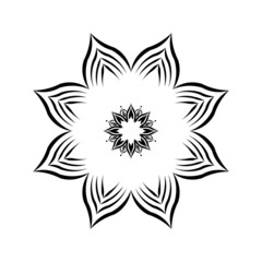 Beautiful of mandala vector. Design black on white background. Design print for illustrations, textile, fashion, wallpaper, background, banner, pattern. Set 13