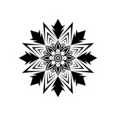 Beautiful of mandala vector. Design black on white background. Design print for illustrations, textile, fashion, wallpaper, background, banner, pattern. Set 15