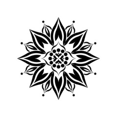 Beautiful of mandala vector. Design black on white background. Design print for illustrations, textile, fashion, wallpaper, background, banner, pattern. Set 16