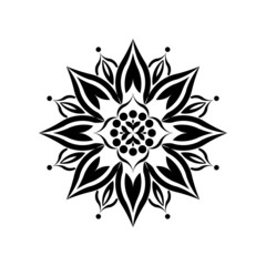 Beautiful of mandala vector. Design black on white background. Design print for illustrations, textile, fashion, wallpaper, background, banner, pattern. Set 16